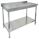 Стол производственный пристенный с бортом и полкой HICOLD НСО-12/7БП