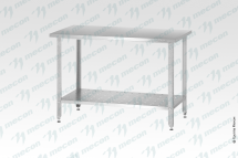 Стол производственный СПРн - 800*600*860 "Norma Inox" (полка перфорация; ножка угловая)