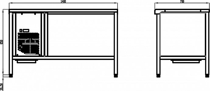Холодильный стол TT1,4GN-G