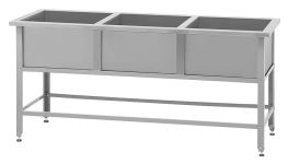 Ванна моечная ВМСн - 630/3 "Norma Inox", 3 м/о 530*530*350 (ножка угловая)