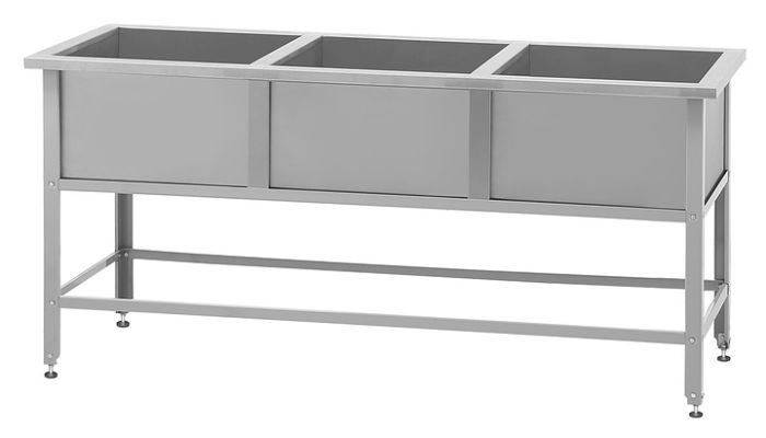 Ванна моечная ВМСн - 630/3 "Norma Inox", 3 м/о 530*530*350 (ножка угловая)