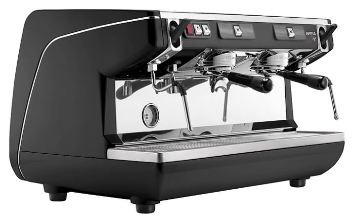 Кофемашина Nuova Simonelli Appia Life 2Gr S черная, высокие группы, экономайзер, полуавтомат