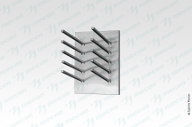 Сушка для досок горизонтальная СДГн - 600*300*400, нерж. сталь, 5 ячеек