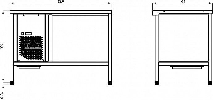 Холодильный стол TT1,2GN-G