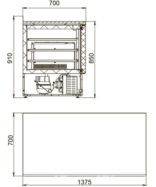 Морозильный стол TBi4-GC (R290)