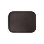 Поднос прорезиненный прямоугольный 460х360х30 мм коричневый